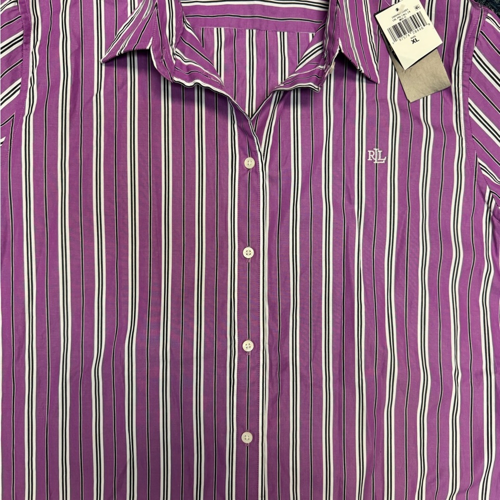 NEW Lauren Ralph Lauren Vibrant Striped Shirt - Picture 11 of 16
